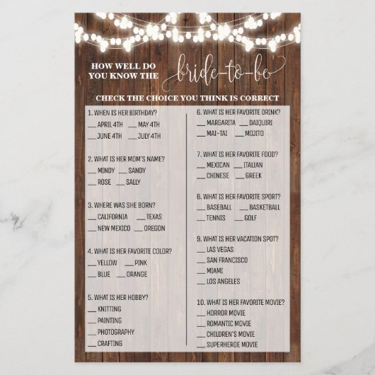 Hoe goed ken je het Westerne spel van de Bride Sho Flyer (Voorkant)