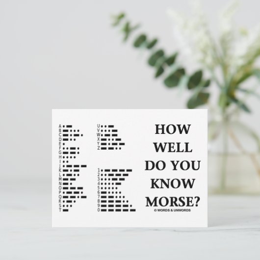 Hoe goed ken je Morse? (Intl Morse Code) Briefkaart (Staand voorkant)