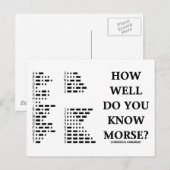 Hoe goed ken je Morse? (Intl Morse Code) Briefkaart (Voorkant / Achterkant)