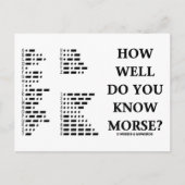 Hoe goed ken je Morse? (Intl Morse Code) Briefkaart (Voorkant)
