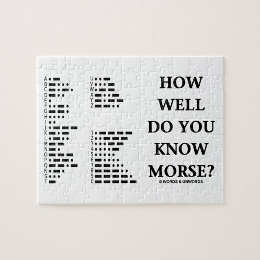 Hoe goed ken je Morse? (Intl Morse Code) Legpuzzel (Horizontaal)