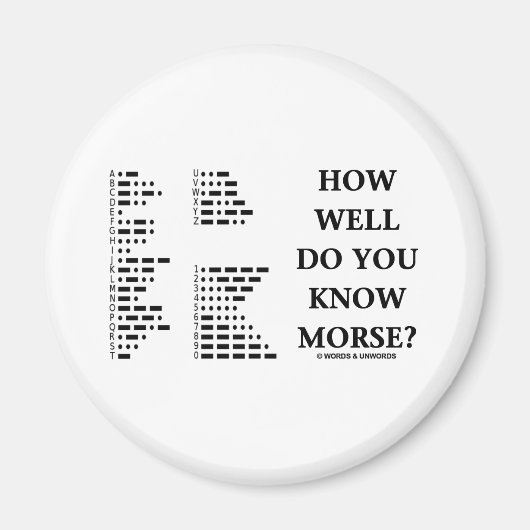 Hoe goed ken je Morse? (Intl Morse Code) Magneet (Voorkant)