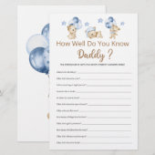 Hoe goed ken je papa jongen Baby shower (Voorkant / Achterkant)