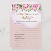 Hoe goed ken je papa meisje Baby shower (Voorkant / Achterkant)