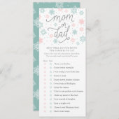 Hoe goed ken je Snowflake Baby shower Game? Kaart (Voorkant / Achterkant)