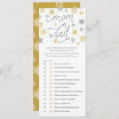 Hoe goed ken je Snowflake Baby shower Game? Kaart (Voorkant / Achterkant)