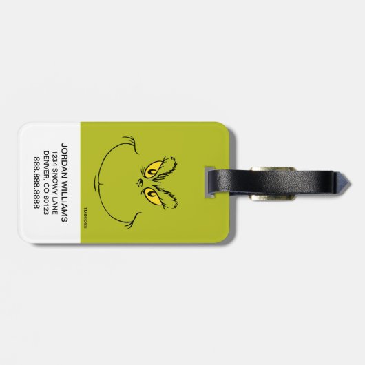 Hoe Grinch gestolen kerst gezicht Bagagelabel (Achterkant horizontaal)