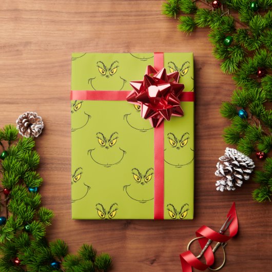 Hoe Grinch gestolen kerst gezicht Cadeaupapier (Feestdagen Geschenken)