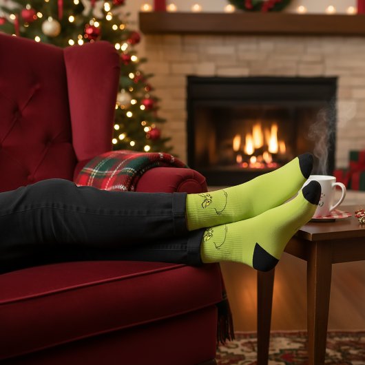 Hoe Grinch Kerstmis Face Soks Stole Sokken