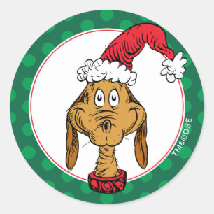 Hoe Grinch Kerstmis heeft gestolen   Max is leuk Ronde Sticker