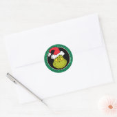 Hoe Grinch Kerstmis heeft gestolen | Ondeugende Gr Ronde Sticker (Envelop)