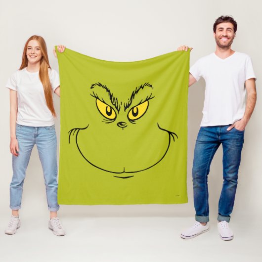 Hoe Grinch Kerstmis stal Gezicht Fleece Deken (In situ)