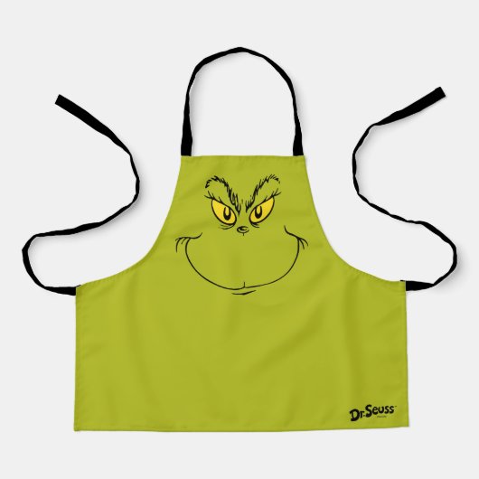 Hoe Grinch Kerstmis stal Gezicht Schort (Voorkant)