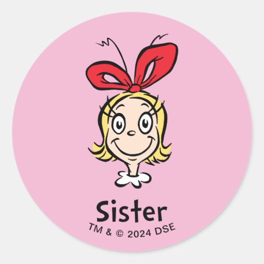 Hoe Grinch Kerstmis stal | Grinch Sister Ronde Sticker (Voorkant)