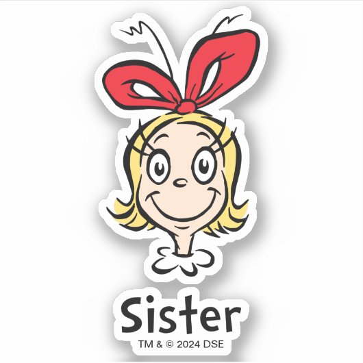 Hoe Grinch Kerstmis stal | Grinch Sister Sticker (Voorkant)