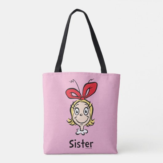 Hoe Grinch Kerstmis stal | Grinch Sister Tote Bag (Achterkant)