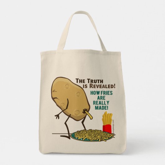 Hoe groente echt aardappel wordt gemaakt tote bag (Achterkant)