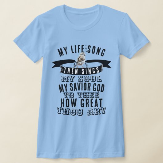 Hoe groot bent u Hymnal - Muzieknoten en vogels T-shirt (Laagn)