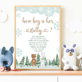 Hoe groot is Belly Winter Sneeuwvlok Bos Poster