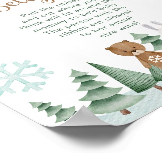 Hoe groot is buik winter sneeuwvlok bos Poster (Hoek)