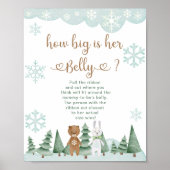Hoe groot is buik winter sneeuwvlok bos Poster (Voorkant)