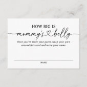 Hoe groot is de Belly Baby shower Game Kaart van m (Voorkant)