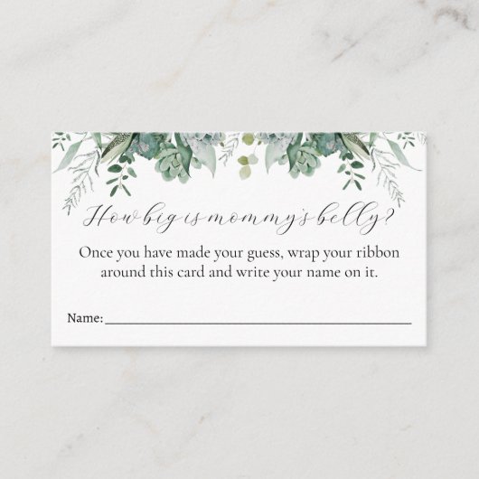 Hoe groot is de Belly Baby shower Game Kaart van m (Voorkant)
