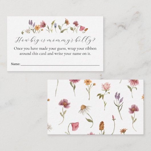 Hoe groot is de Belly Baby shower Game Kaart van m (Voorkant / Achterkant)