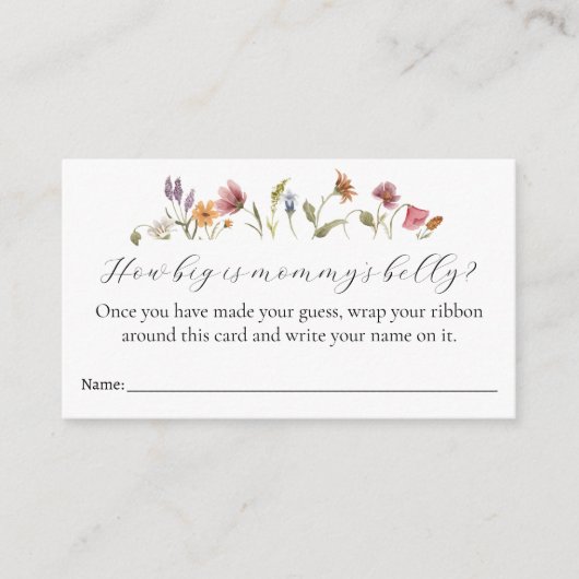 Hoe groot is de Belly Baby shower Game Kaart van m (Voorkant)