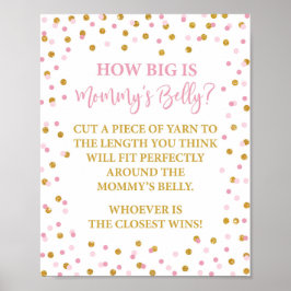 Hoe groot is de Belly Baby shower Game Pink van ma Poster