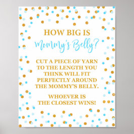 Hoe groot is de Belly Baby shower Sign Confetti va Poster