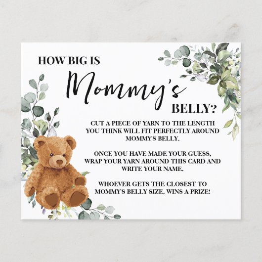 Hoe groot is de Belly Beer Baby shower Game Kaart (Voorkant)