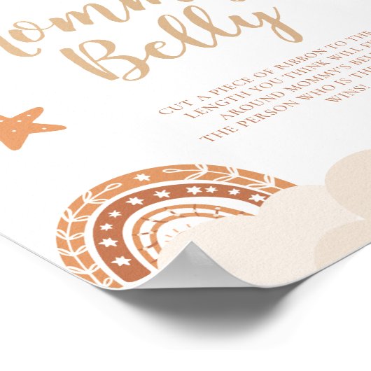 Hoe groot is de Belly Boho Rainbow van mama? Poster (Hoek)