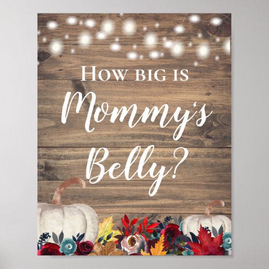 Hoe groot is de Belly Rustic Pumpkin Shower van ma Poster (Voorkant)