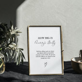 Hoe groot is de mama's buik Baby shower Game Poster