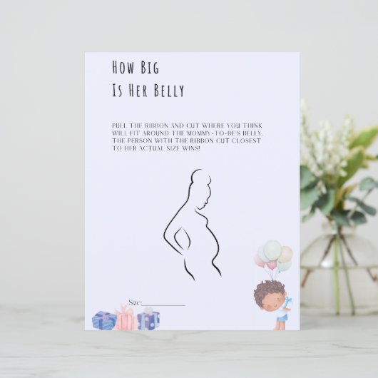 Hoe groot is haar Belly Baby shower Game? (Staand voorkant)