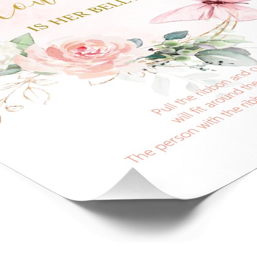 Hoe groot is haar Belly Baby shower Game? Foto Afdruk (Hoek)