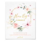 Hoe groot is haar Belly Baby shower Game? Foto Afdruk (Voorkant)