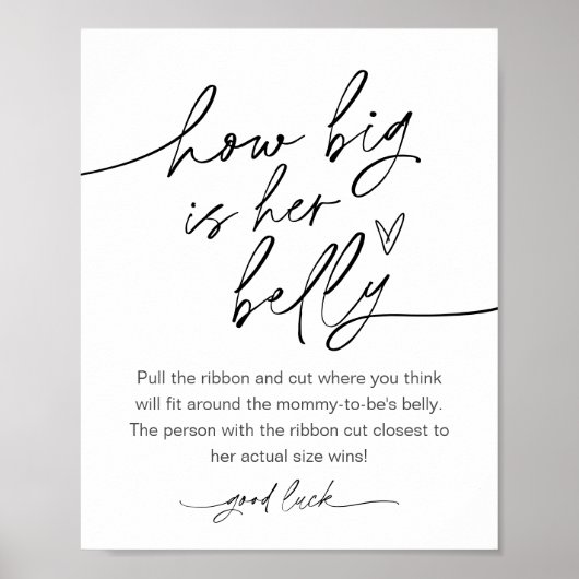 Hoe groot is haar Belly Baby shower Game? Poster (Voorkant)