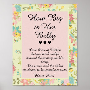 Hoe groot is haar Belly Baby shower Game? Poster