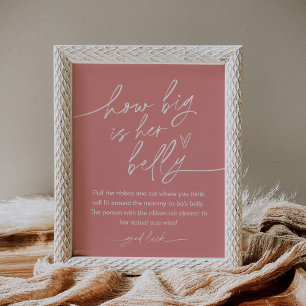 Hoe groot is haar Belly Baby shower Game? Poster
