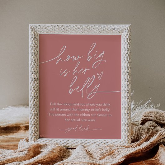 Hoe groot is haar Belly Baby shower Game? Poster