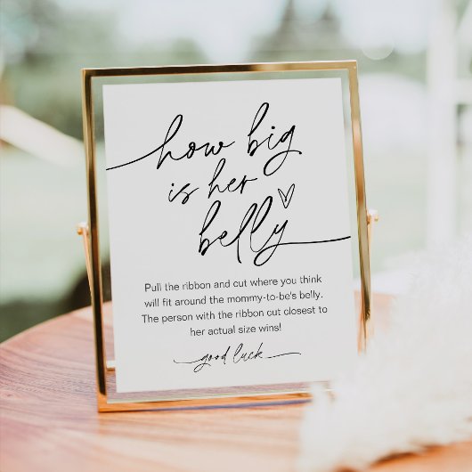 Hoe groot is haar Belly Baby shower Game? Poster