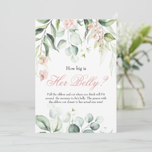 Hoe groot is haar Belly Baby shower Games? Kaart (Staand voorkant)