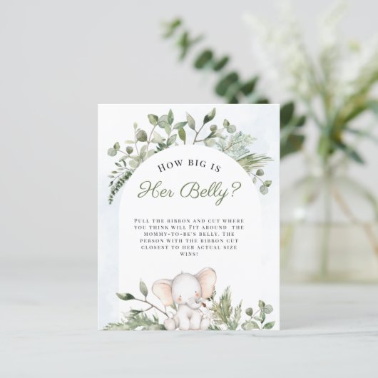 Hoe groot is haar Belly Boy Blue Baby shower Games (Staand voorkant)