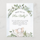 Hoe groot is haar Belly Boy Blue Baby shower Games (Voorkant)