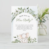 Hoe groot is haar Belly Boy Blue Baby shower Games Kaart (Staand voorkant)