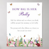 Hoe groot is haar Belly? | Floralen en botervlies Poster (Voorkant)