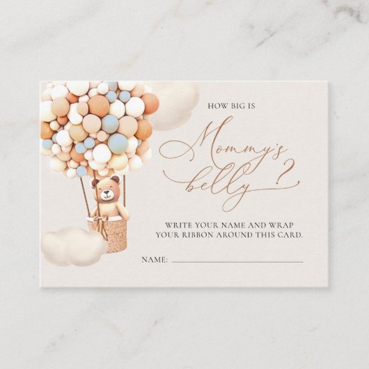 Hoe groot is haar Belly Tickets - Bruin Beer ballo Informatiekaartje (Voorkant)