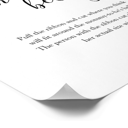 Hoe groot is haar buik Baby shower spel Poster (Hoek)